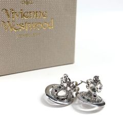 Vivienne Westwood ヴィヴィアンウエストウッド オーブ ピアス シルバーカラー ストーン付き レディース アクセサリー 25e菊DO