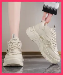 【スタッフおすすめ！】 ダッドスニーカー 厚底 レディース 美脚 スニーカー白 運動/レースアップくつ/カジュアルシューズ 厚底スニーカー 疲れない 通勤通学靴  おすすめ おしゃれ　人気 上品 86JIANL-042