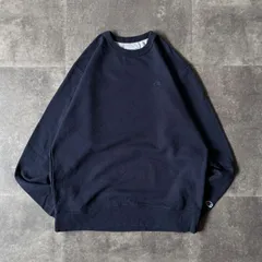 00s Champion スウェット 刺繍ロゴ ネイビー L相当 A407 無地