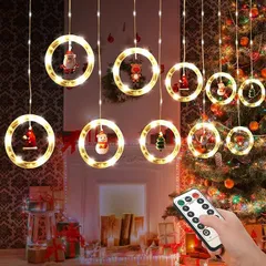 Yokatta クリスマス イルミネーション 飾り クリスマスツリー 電飾 装飾 屋内屋外兼用 飾りライト イルミネーションライト クリスマス飾り クリスマスチャームアクセサリー 防水 USB給電タイプ 3M LED125球 リモコン付き 円型のサムネイル