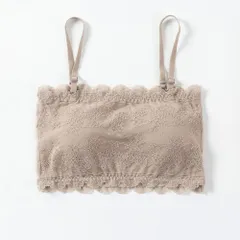 ☆ ベージュ ☆ ブラジャー おしゃれ pmybra1210 見せブラ レース ノンワイヤー チューブトップブラ ブラ ハーフトップ ハーフトップブラ チューブトップ カップ付 パッド入り おしゃれ セクシー 大人 かわいい 可愛い