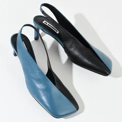 JILSANDER ジルサンダー シューズ パンプス ミュール レザー スクエアトゥ レディース ブルー ブラック バックストラップ バイカラー 夏 J16WL0008 P6441 smlitemのサムネイル