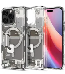 ★Spigen iPhone 16 Pro ケース MagSafe対応 クリア ストラップホール 米軍MIL規格 ウルトラ・ハイブリッド・マグフィット ACS08137 (ゼロ・ワン・ナチュラル・チタニウム)