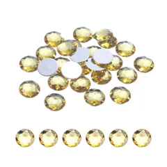 uxcell フラットバックラウンドアクリルラインストーン 16mmライト茶色フラットバッククリスタルラインストーン クラフト 衣類 靴 DIY装飾 ギフト用50個入り