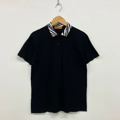 LANCEL ランセル 襟 ゼブラ 切替 ワンポイント 刺繡ロゴ 半袖 鹿の子 ポロシャツ 90s アーカイブ オールド 古着 VINTAGE レディース サイズ M LH33のサムネイル