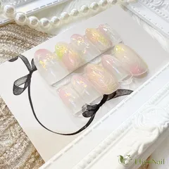 【現品】ネイルチップ　ピンク　黄緑　ニュアンス