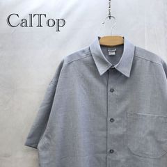 Cal Top キャルトップ 半袖シャツ 2ＸＬ グレー オープンシャツ 無地 メンズ