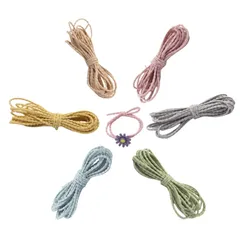 【迅速発送】Yuzhiye ヘアゴム ロングゴム 太さ2.8㎜ ヘアアクセサリー 髪ゴム ハンドメイド 手作り 材料 手芸 6色セット 黒 ピンク 茶色 ブルー (直径3mm 12m)