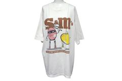 VINTAGE ヴィンテージ 90's S&M's Tシャツ サイズL M&M's エムアンドエムズ パロディ SM チョコレート ホワイト 美品 中古 4b001567