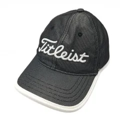 【美品】タイトリスト キャップ 黒×白 フットジョイ 立体ロゴ   ゴルフウェア TITLEIST