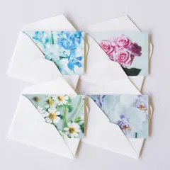 Fragsphere 花のメッセージカード 手のひらサイズ お花4種20枚セット 淡色
