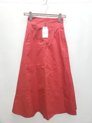 ◇ ◎ ●未使用● GRL グレイル タグ付 ハイウエスト ロング フレア スカート サイズS レッド レディース P  【1406240008032】