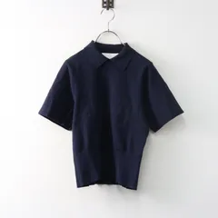 美品 3.1 phillip lim 3.1フィリップリム ミラノリブ ニットポロシャツ XS ネイビー/トップス カットソー 半袖【2400014508833】
