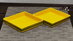 ★まとめ割してますコメント下さい★★2枚セット★美濃焼　 黄釉/黄色　菱形鉢　花見　刺身鉢　ちらし寿司 　お正月　おせち料理