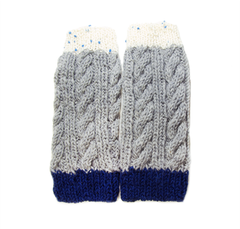 １点もの・手編みのオールウォーマー（青い雪）