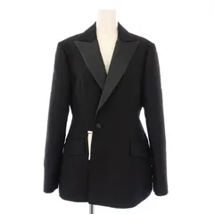 マディソンブルー MADISONBLUE TUXEDO JK タキシードジャケット テーラード アウター シングル 総裏地 ウール シルク 2 黒 ブラック タグ付き MB204-1007 /BBのサムネイル
