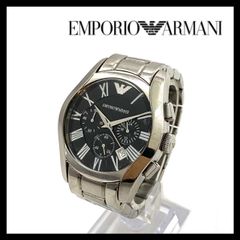 【EMPORIO ARMANI】AR-0673 クォーツ クロノグラフ デイト ブラック/黒文字盤 ジャンク品 メンズ腕時計 エンポリオアルマーニ (M-236)