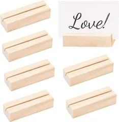 OLYCRAFT 20個 木製 カードスタンド 約13.01g/個 メモスタンド 長方形( 長方形 -70mm,  70x23.5x17.5mm-1.5mm ス)