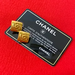 極 美品 コメあり 96P CHANEL シャネル ヴィンテージ ココマーク スクエア イヤリング イヤーカフ アクセサリー ゴールド m936a