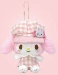 【ぬいぐるみ（キーチェーン付き）】ギンガムキャスケット　ぬいぐるみマスコット　マイメロディ　サンリオ