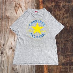 CONVERSE ヴィンテージ Tシャツ M ビッグロゴ 希少 杢ブルー 古着 