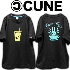 CUNE 両面プリント 半袖Tシャツ Lサイズ 黒 ブラック キューン うさぎ ウサギ CUNE CAFE カットソー
