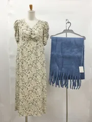グレイル GRL ワンピース L マキシ丈 小花 フラワー ウエスト調整可 マフラー付き 2509WR132