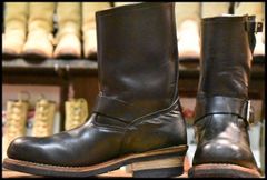 【7.5D 良品 07年】レッドウィング 2268 エンジニア ブラッククローム 黒 スチールトゥ プルオン ブーツ redwing HOPESMORE【FF521】