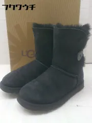 ■ ◎ UGG Australia N5803 ベイリーボタン ショート ムートン ブーツ サイズ22.0cm ブラック レディース  【中古】 【1002801659035】