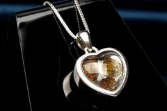 シルバー925◇希少 パラサイト隕石　10x10mm　ハート ペンダントトップ 1個売り パワーストーン 天然石 _PRG2274