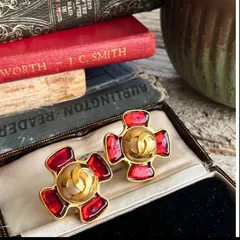 【イヤリング】CHANEL ヴィンテージ　グリポア　パール　クロス　1995 春コレクション