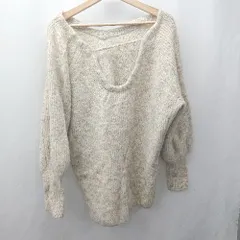 ◇ ⊇ Kastane カスタネ 総柄 長袖 ミドルゲージニット サイズF ベージュ系 レディース E  【1505290010016】