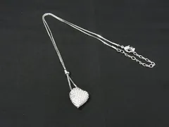 ■美品■ SWAROVSKI スワロフスキー ハート ラインストーン ネックレス ペンダント アクセサリー レディース シルバー系 DH5158