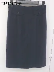 ◇ NATURAL BEAUTY BASIC 膝下丈 タイト ナロー スカート サイズS ネイビー系 レディース  【中古】 【1109210000745】