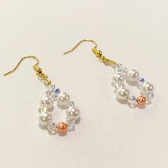 【年末SALE】パール　スワロフスキー　ピアス　#E54