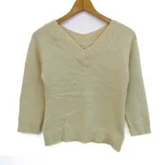 クミキョクシス ニット 長袖 Vネック ウール混 トップス レディース 2サイズ ベージュ 組曲 sis 【中古】