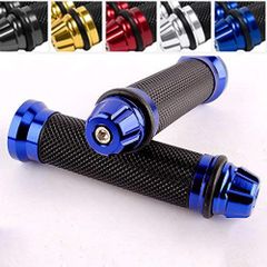 新品 Karun カスタム グリップ バーエンド 付属 アルミ バイク ハンドル φ 22.2 mm 341 (ブルー)