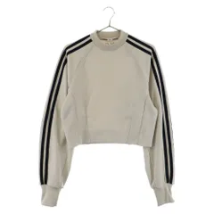 Y-3 (ワイスリー) スリーストライプ クロップドクルーネックスウェット トレーナー FJ0298 ベージュ レディースのサムネイル