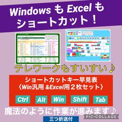 Windows ＆エクセル専用ショートカットキー早見表〈２枚組〉