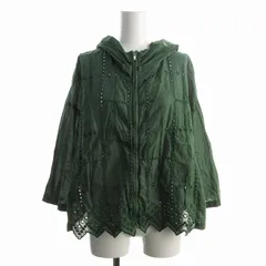 ヒロコビス HIROKO BIS 【洗える】カットワーク刺繍パーカー ジャケット レース 9 M 緑 グリーン REBFG-24230 /KJのサムネイル