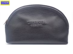 CHANEL BEAUTE シャネル コスメポーチ ノベルティ ブラック 新品同様品 【送料無料】 A-8826【質屋出品】