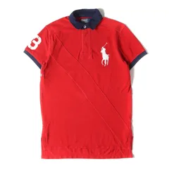 POLO Ralph Lauren ポロ ラルフローレン ポロシャツレッド サイズ:M | 90s - 00s ビッグ ポニー刺繍 パッチワーク ピケ ポロシャツ (MNBLKNIM1A00141) | CUSTOM FIT | トップス 半袖【中古】
