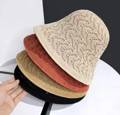 在庫処分中 【5色展開】レースハット 帽子 ハット バケハ 折り畳み コンパクト 通気性 ポータブル 旅行 トラベル リゾート バカンス 紫外線対策 日除け 日焼け ツバ広 軽量 柔らかい シワになりにくい