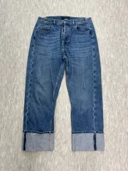 VALENTINO ヴァレンティノ 17SSカットオフデニムパンツ28 Valentino 24SS《ブルーデニムパンツ》ハイビスカス 刺繍 直営店