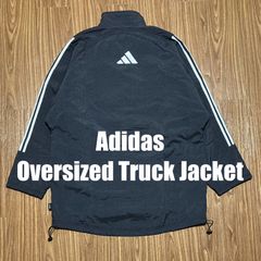90s ADIDAS オーバーサイズド ナイロン トラックジャケット L ブラック