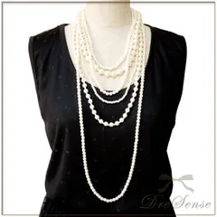 ランダムクリームパール6連ネックレス