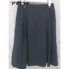 ◇ HUMAN WOMAN ヒューマンウーマン ウール100% サイドジップ 膝下丈 フレア スカート サイズS ブラック レディース 【中古】 【1104150000336】