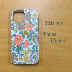 【リバティ生地】エミリー ネオンオレンジ iPhone 13 mini