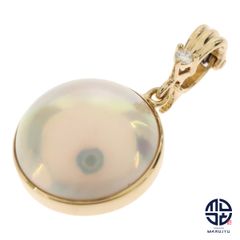 TASAKI タサキ 田崎 K18YG 18金イエローゴールド 真珠 マベパール ダイヤ1P ペンダントトップ チャーム ジュエリー アクセサリー ブランド