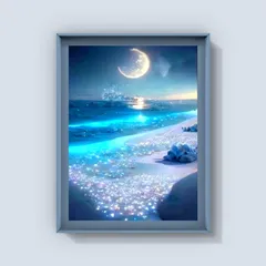 【在庫セール】子供 大人 DIY ビーズ絵画 ビーズアート モザイクビーズ 手芸キット 人気 モザイクアート ダイアモンドビーズ プレゼント ダイヤモンド塗装 ダイヤモンドペインティング 全面貼り付けタイプ 海辺 芸術品 30X40cm 四角いビーズ キット